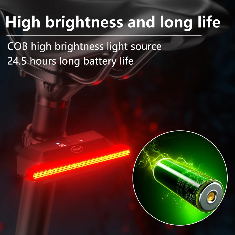 Pametna stražnja svjetlost za bicikl USB punjenje s senzorom ABS IPX5 vodootporna