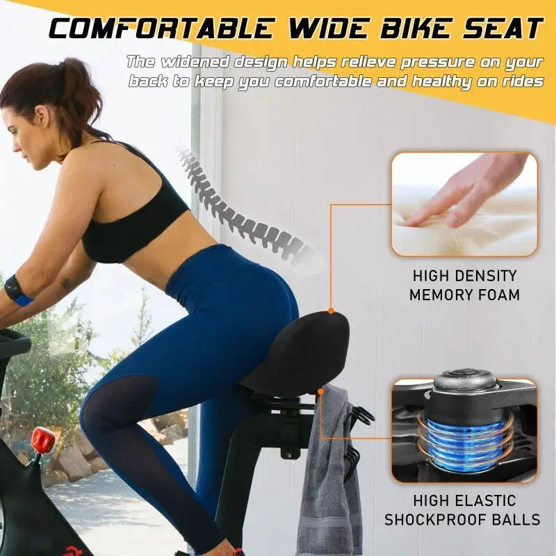 BUCKLOS Extra Wide Bicycle Saddle Oversize Bike Seat Shock Absorption Bicycle Seat for Peloton Exercise Bike Ebike Cruiser Bikes by InterCyprus Trading Ltd