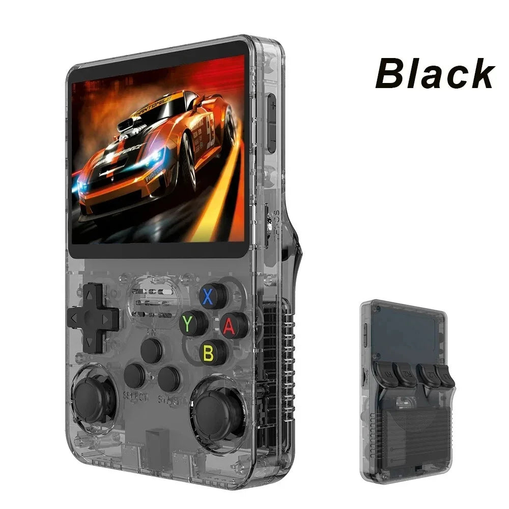 R36S Retro Handheld Video Game Console - 3.5&quot; IPS Screen, 128GB Storage black / 128G