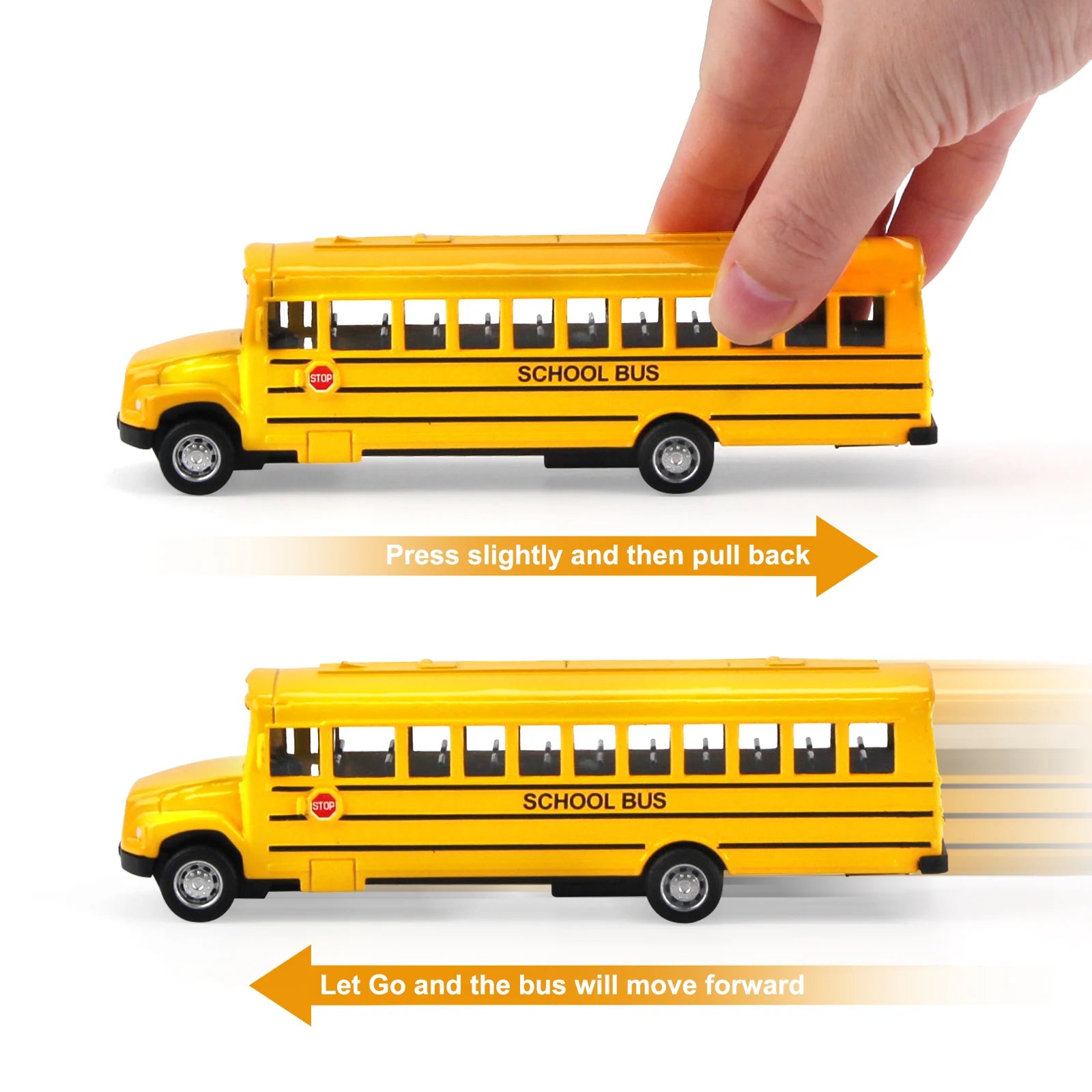 Simulation Alloy Pull Back School Bus &ndash; Interactive Educational Toy