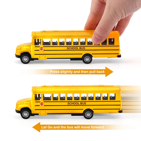 Simulation Alloy Pull Back School Bus &ndash; Interactive Educational Toy