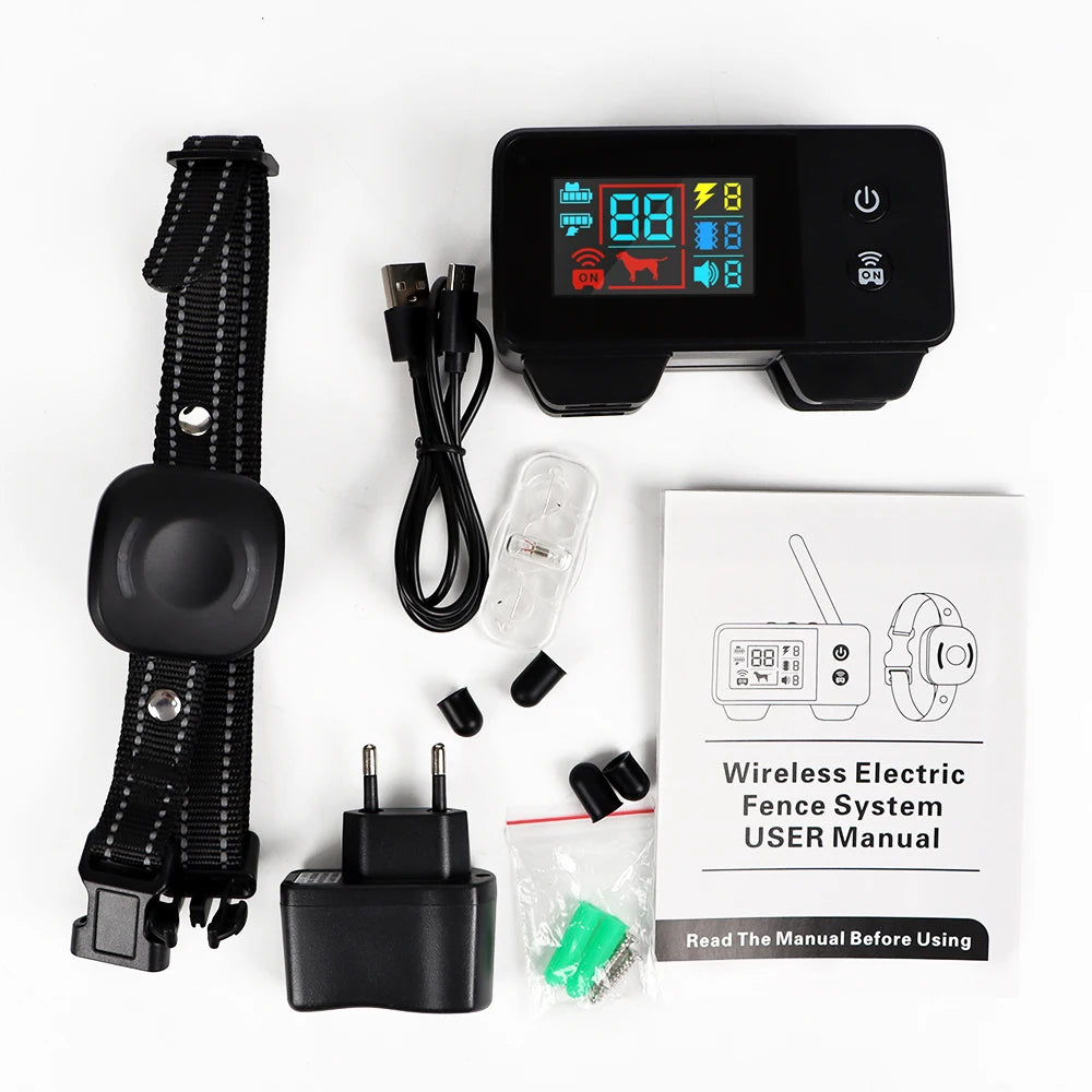 Electronic Pet Fence System 480M GPS Wireless &ndash; Ultra Safe black