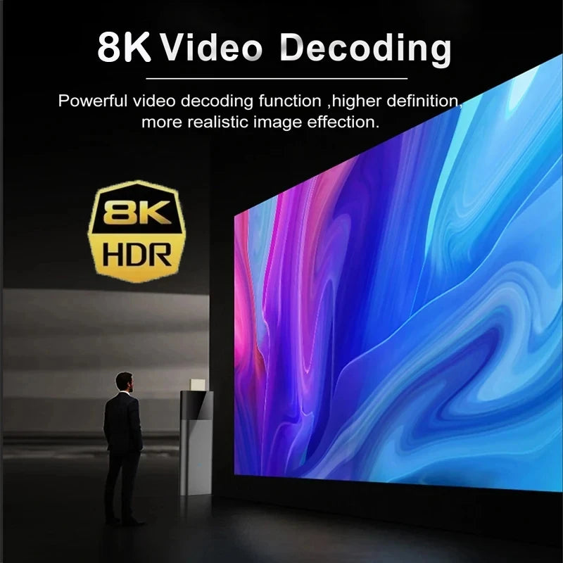 Mini Q12 8K Android TV Stick | Android 14 | Dual WiFi | Voice Remote