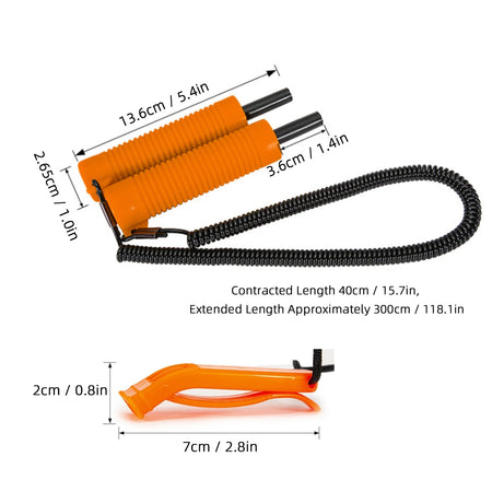 Ice Auger Ice Fishing Retractable Drill - Extendable Rope Orange