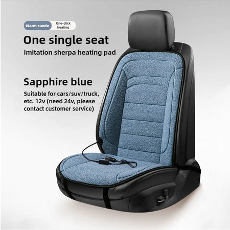 HELLOLEIBOO 12V Heated Car Seat Cover for Ultimate Winter Comfort blue