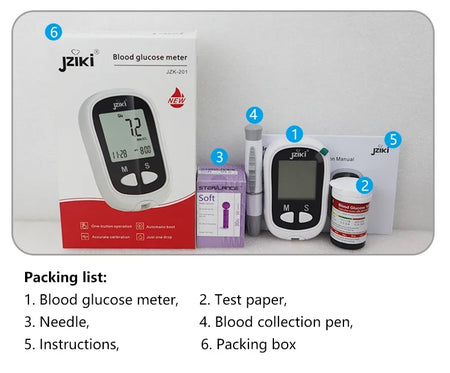 Blood Glucose Meter Glucometer &ndash; 50 Test Strips Included