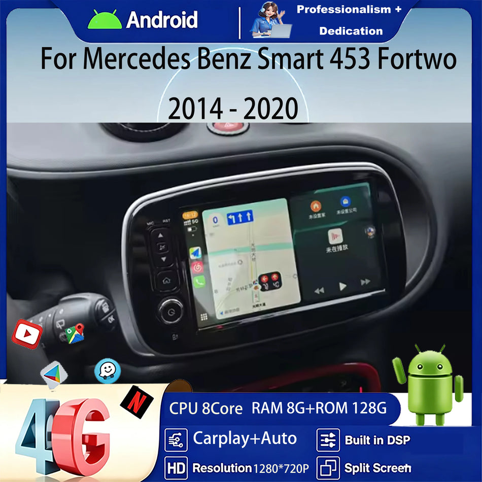 Smart 453 Radio Samochodowe Do Mercedes-Benz Android 15 Ekran Dotykowy Z Carplay I DSP