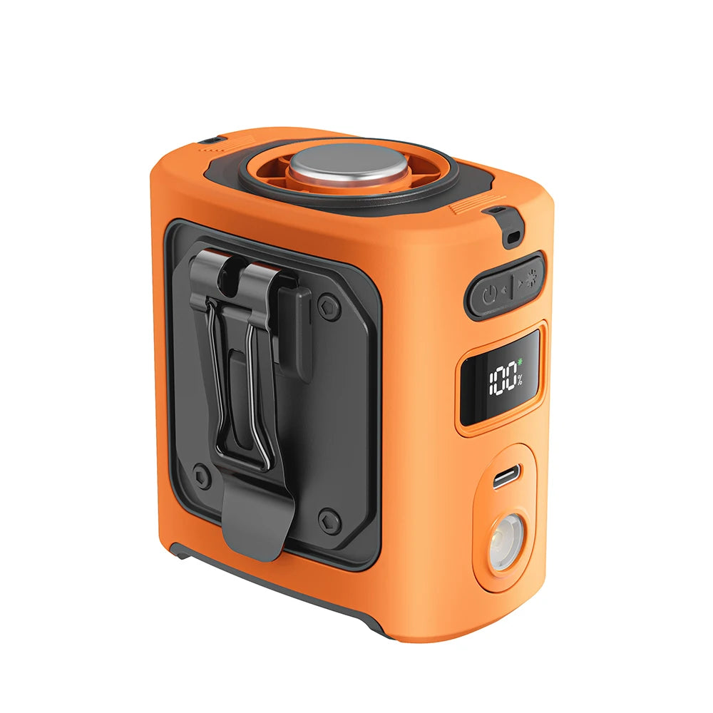 RauGee Portable Waist Fan &ndash; 8000mAh Power Bank Clip Cooling Orange