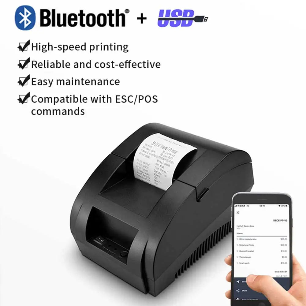 HZTZ 5890K 58mm USB Thermal Receipt Printer &ndash; 90mm per Sec