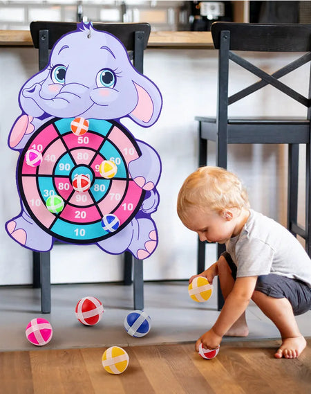 Cartoon Animal Dart Board for Kids - Montessori Sticky Ball Game