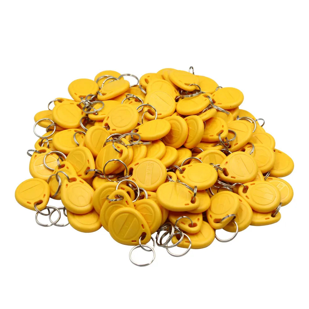 LUCKING DOOR EM4100 TK4100 RFID Keychain Tokens &ndash; Read-Only yellow 100pcs