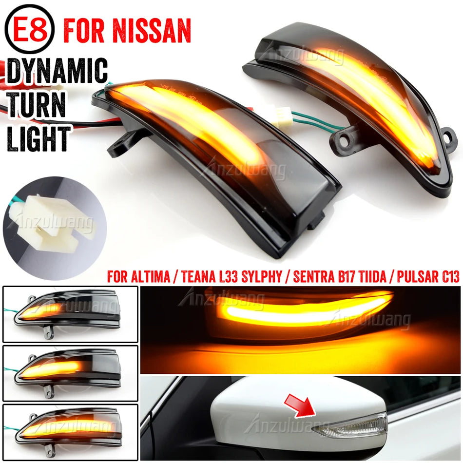 LED Dynamic Turn Signal Mirror Lights for Nissan Altima Sylphy Sentra B17