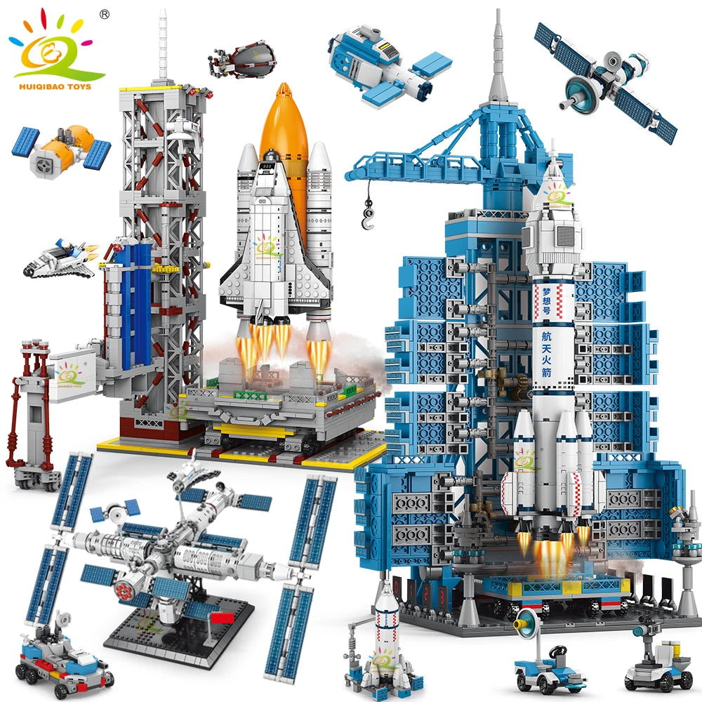 HUIQIBAO Aviation Spaceport Building Blocks Set for Kids