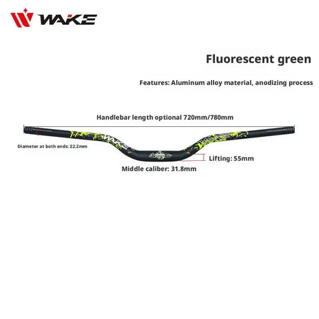 WAKE 55mm Riser Bike Handleabr MTB Bike Handle Bar 720/780mm Bicycle Riser Bar Aluminum Alloy Bicycle Handlebar for DownHill by InterCyprus Trading Ltd