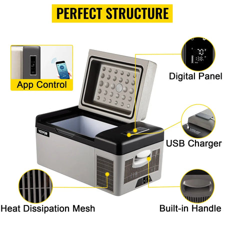 20 To 55L Portable Car Refrigerator 12 24V DC 110 240V AC