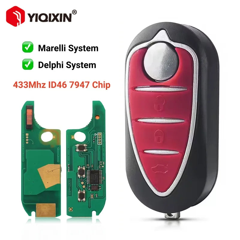 Alfa Romeo 147 159 Mito Giulietta Avainperä 3 Painiketta 433MHz Käännettävä