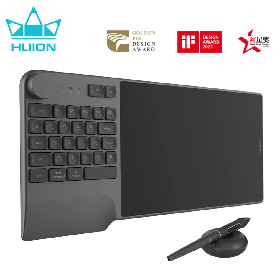 Huion KD200 Wireless Drawing Tablet with Keyboard and Battery Free Pen, Android