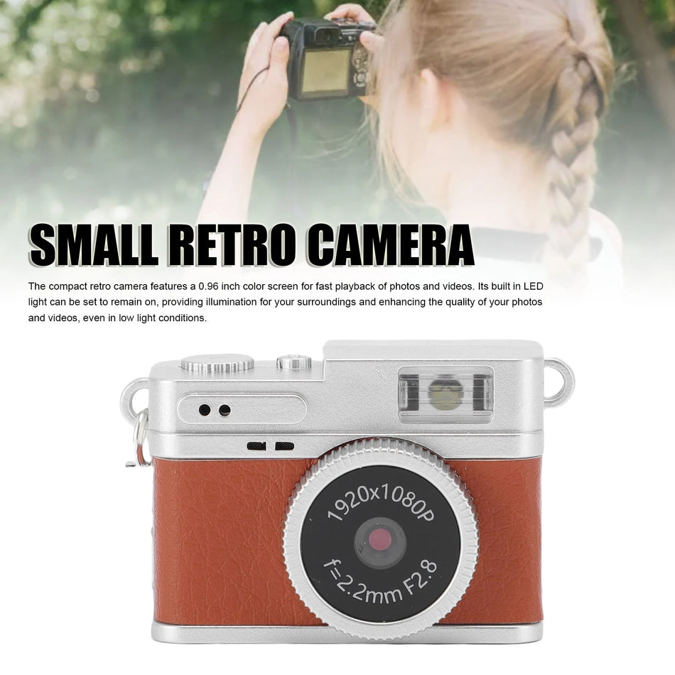 Cameră Digitală Retro Compactă 1080P FHD Cu Ecran Color de 0.96 Inch, 128GB