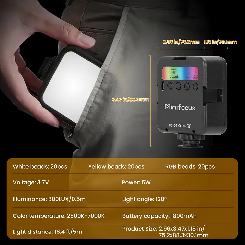 Pocket RGB Fill Light - Ultra Portable LED Video Light