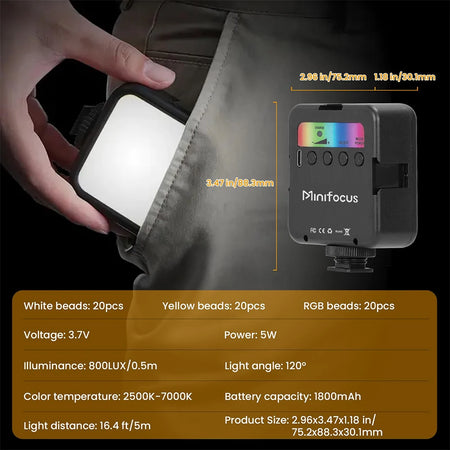 Pocket RGB Fill Light - Ultra Portable LED Video Light