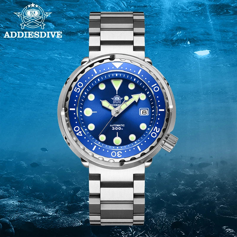 ADDIESDIVE Automatic Mechanical Diving Watch - Stainless Steel, Scratch Proof, Waterproof