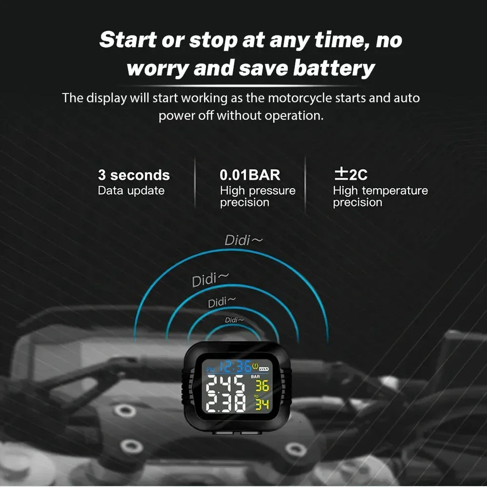 Monitorizare a presiunii în pneuri TPMS pentru motociclete cu 2 senzori