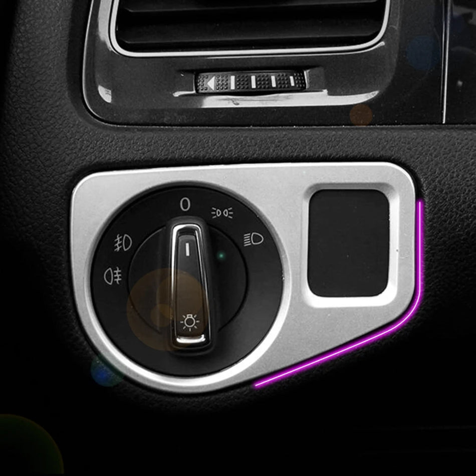 Volkswagen Golf MK7 MK7.5 Strömbrytarpanel för strålkastare, ABS, borstad silver