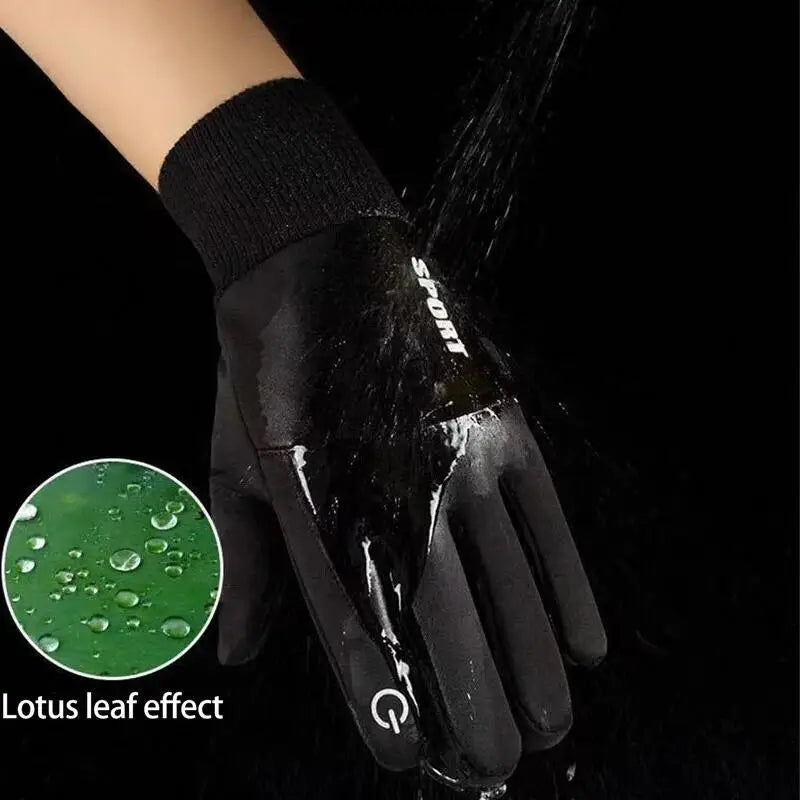 Black Winter Fleece Gloves &ndash; Warm Waterproof Touchscreen Design