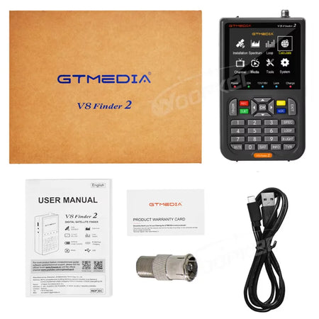 Woopker V8 Finder2 DVB-S2 1080P Satellite Finder Digital FTA DVB-S/S2/ S2X Signal Detector Receiver LCD Screen for Adjusting Sat Only Finder2 Black