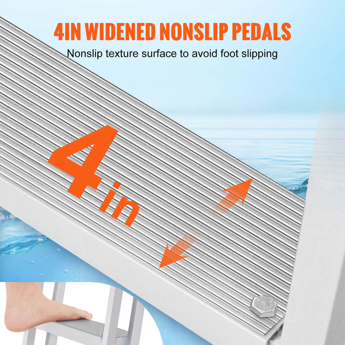 SucceBuy 4/5 Steps Retractable Dock Ladder &ndash; 350 Lbs