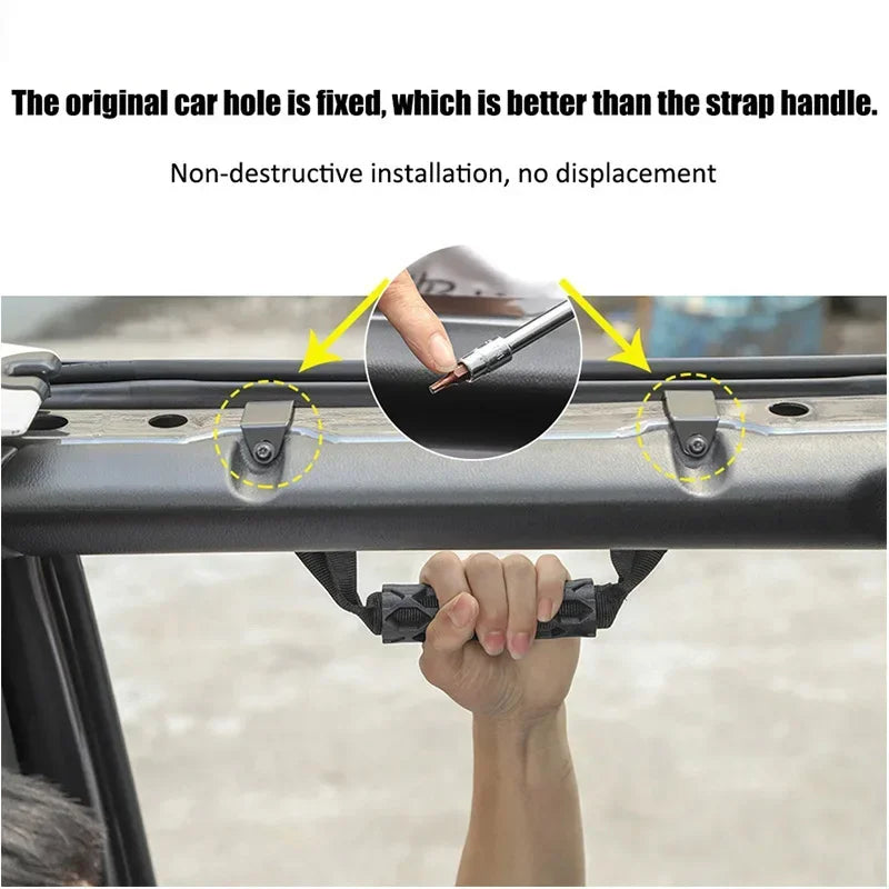 Armrest and Grab Handle Kit for Jeep Wrangler JL 2018 and Later and Gladiator JT 2018 and Later ABS Oxford Fabric Black
