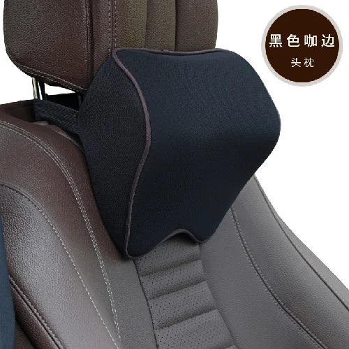 Breathable 3D Memory Foam Car Headrest &ndash; Neck Support Black Brown