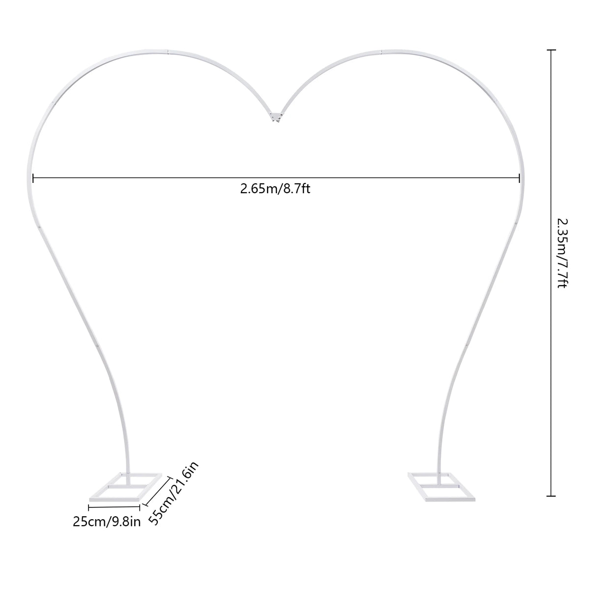 Metal Wedding Arch Heart-Shaped Stand &ndash; Sturdy Carbon Steel