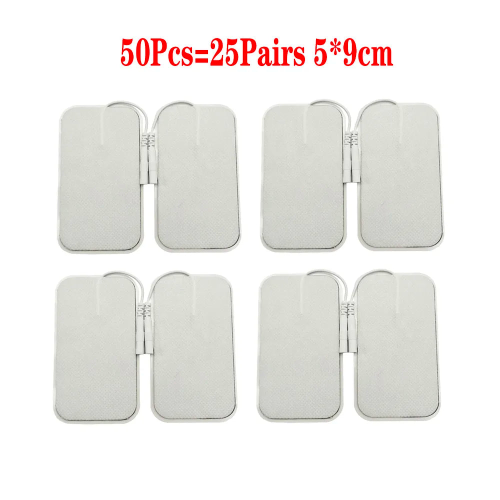 TENS EMS Electrode Pads &ndash; Self Adhesive Muscle Stimulator Deluxe 50PCs(25pairs)5x9cm