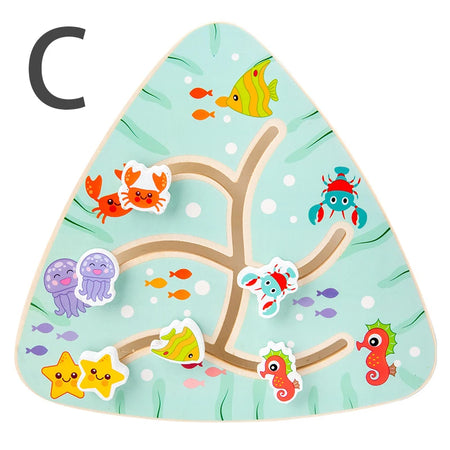 Brozebra Montessori Maze Boards &ndash; Educational Wooden Puzzle C