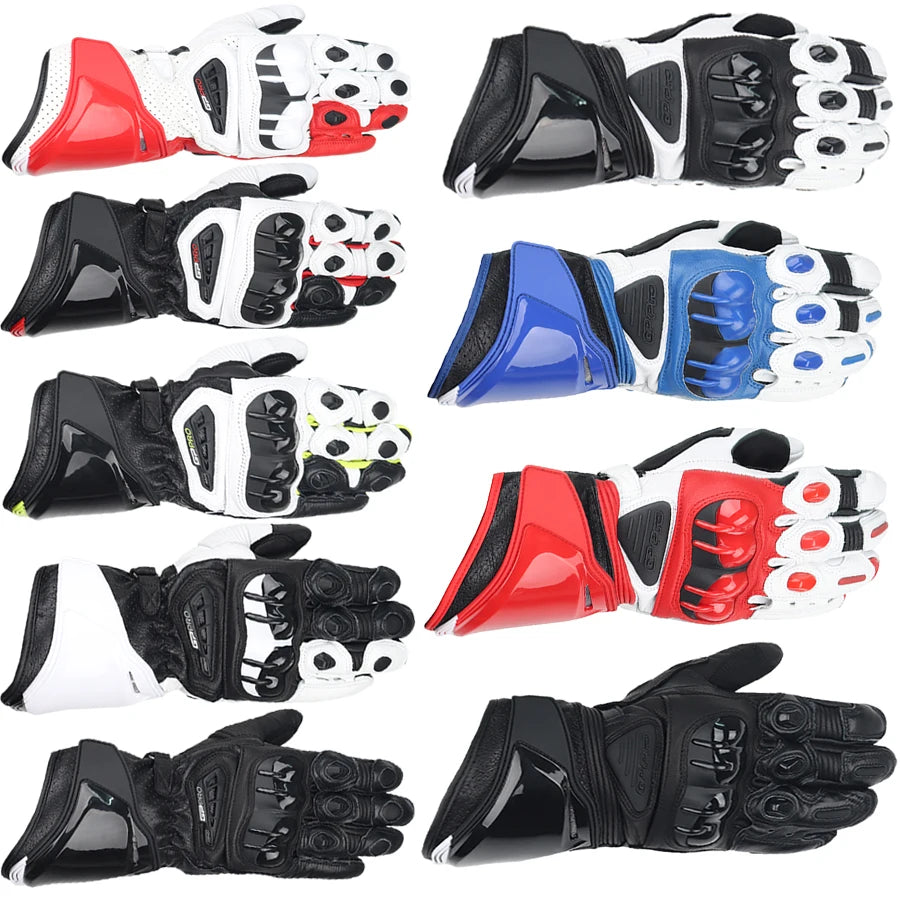 Two-X GP Pro Leather Motorcycle Racing Gloves - Full Finger, Unisex