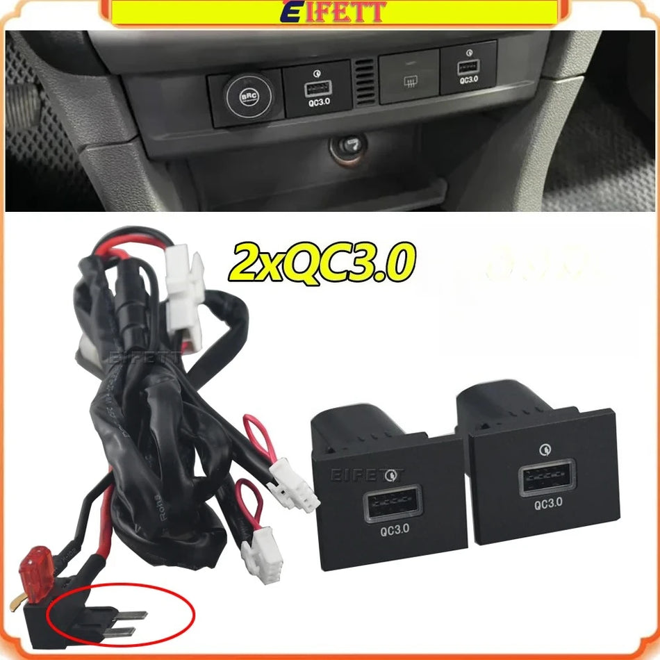Chargeur de voiture à double USB Quick Charge QC3.0 pour Ford Focus Mk2 avec fusible