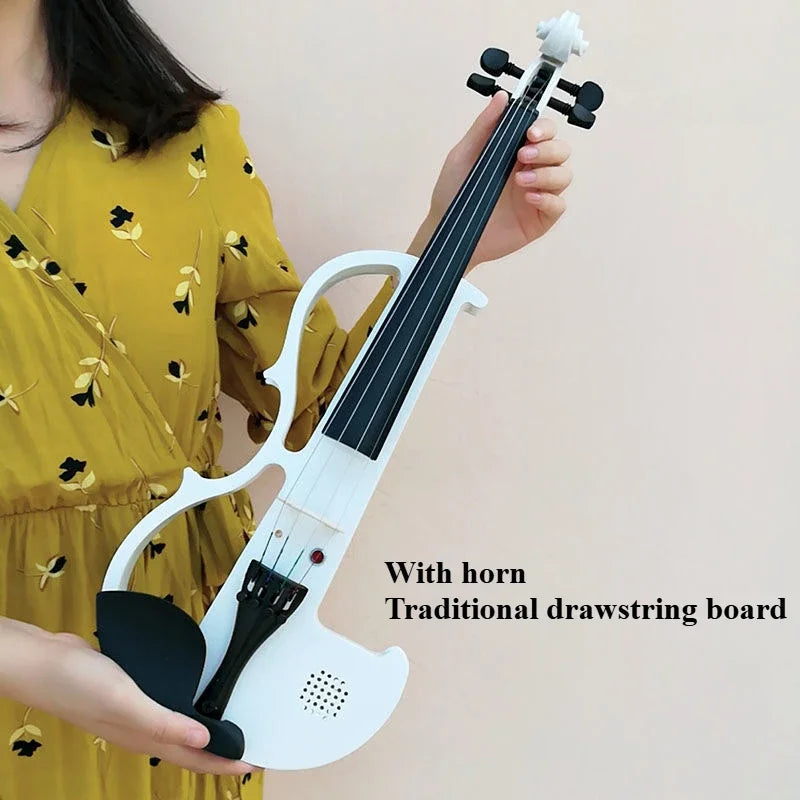 Rechargeable Electric Violin &ndash; Bluetooth Reverb Starter White