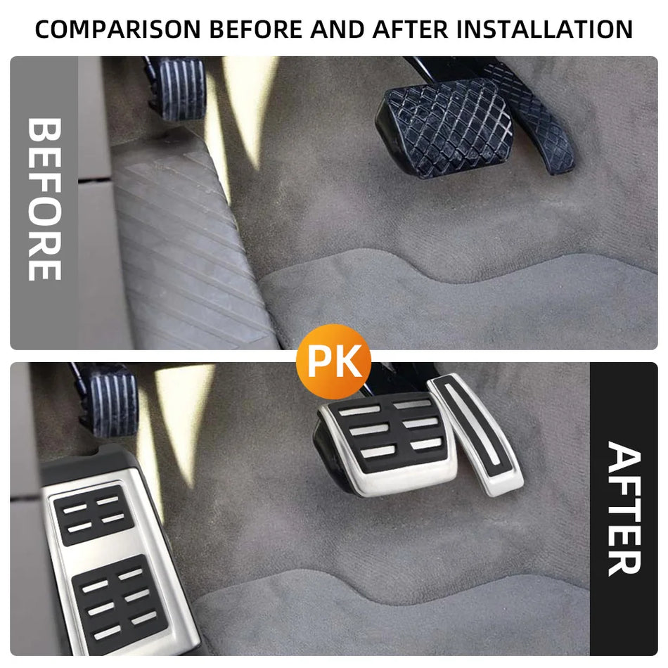 Capa de Pedais em Aço Inoxidável para Audi Q7 4L Conjunto de Pedal de Aceleração e Travão Direção à Esquerda Compatível