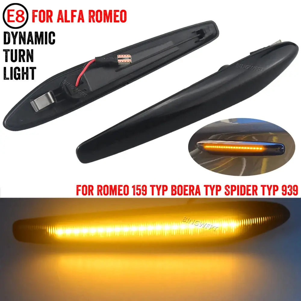 For Alfa Romeo 159 Typ 939 2005-2011 Brera Typ 939 2005-2011 Dynamic LED Side Marker Blinker Turn Signal Light Canbus Error Free by InterCyprus Trading Ltd