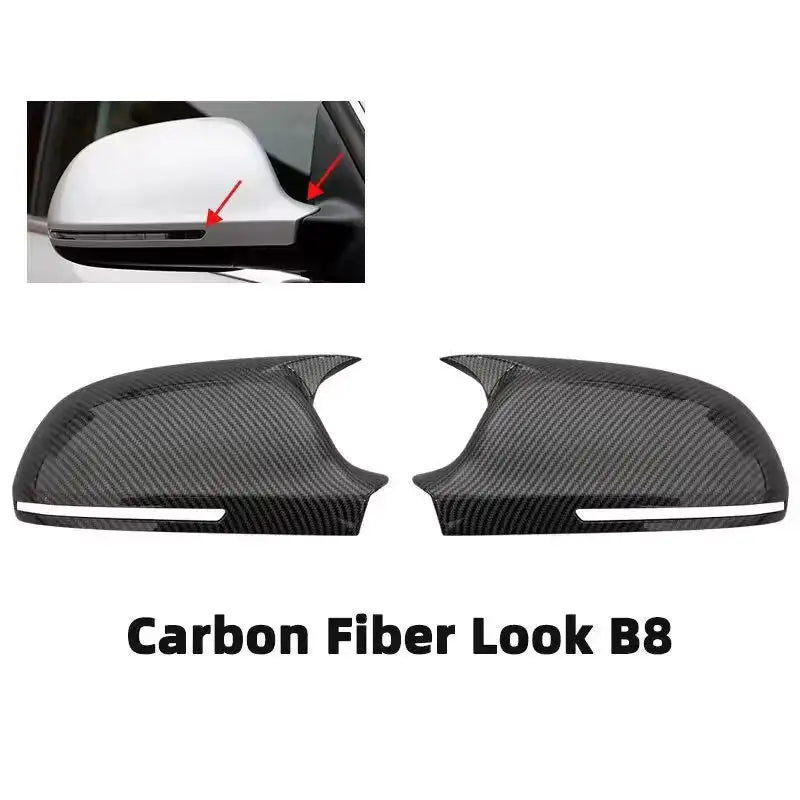 Pair Side Wing Mirror Covers Audi A3 8P A4 A5 A6 Q3 S6 Carbon Look-B8