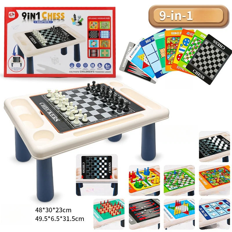 Magnetic 9-In-1 Board Game Table &ndash; Family Fun For All 9-in-1 board table