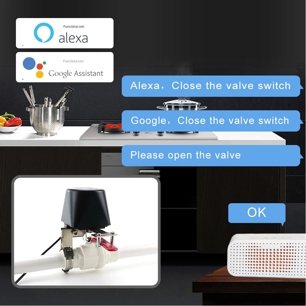 Tuya Zigbee Smart Gas Valve - Alexa Google Assistant Ready