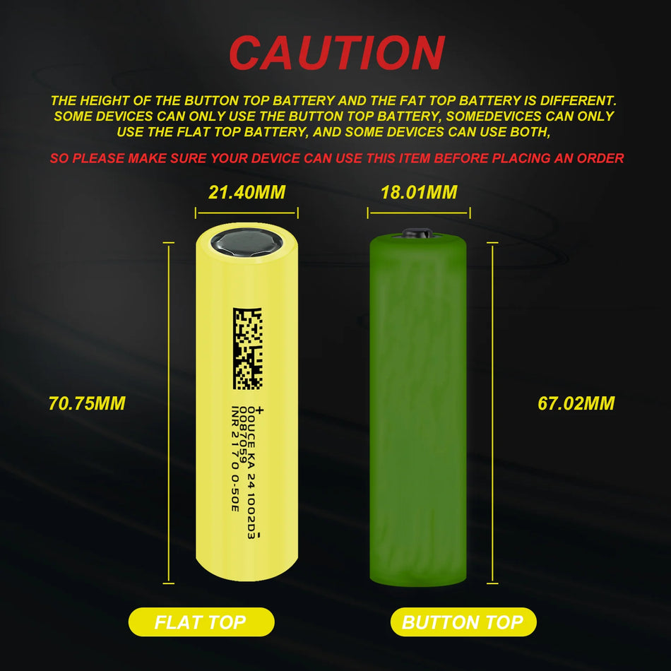NIELFTOR INR21700 3.7V 5000mAh Επαναφορτιζόμενη Μπαταρία Flat Top 3C 15A για Φακό LED, Drone, Εργαλείο Ισχύος