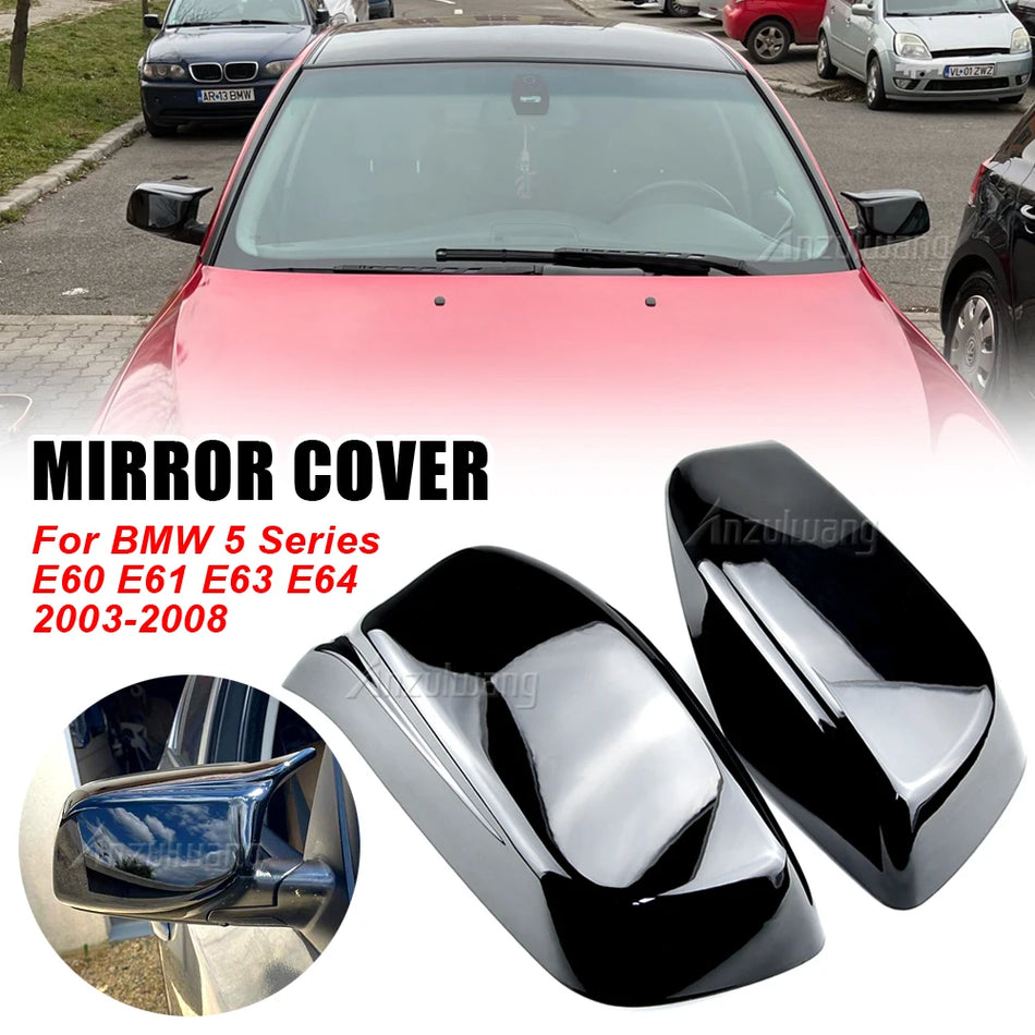 Side Mirror Cover Caps M Style for BMW 5 Series E60 E61 E63 E64