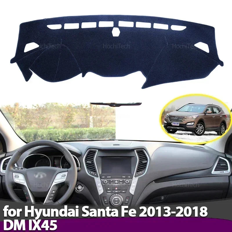 Liukumaton kojelaudan matto Hyundai Santa Fe 2013-2018 IX45 musta aurinkosuojus
