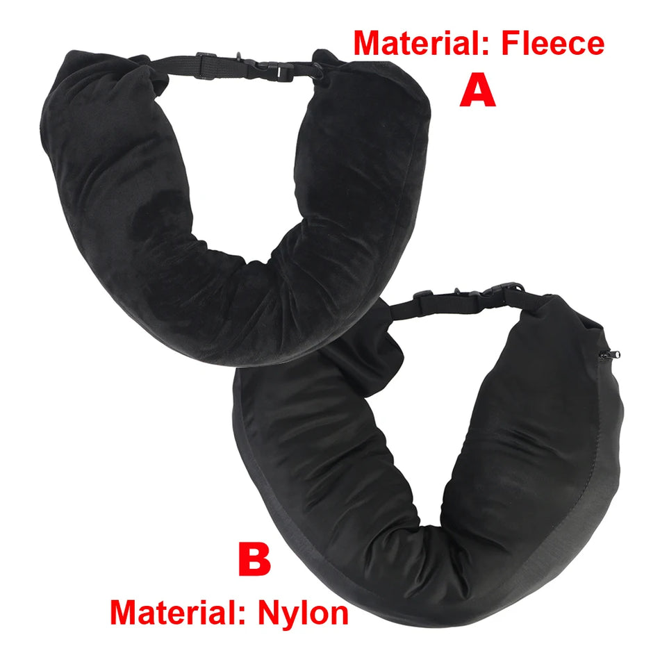 Travel Neck Pillowcase No Filler, Soft Polyester Cotton, Portable Storage Bag