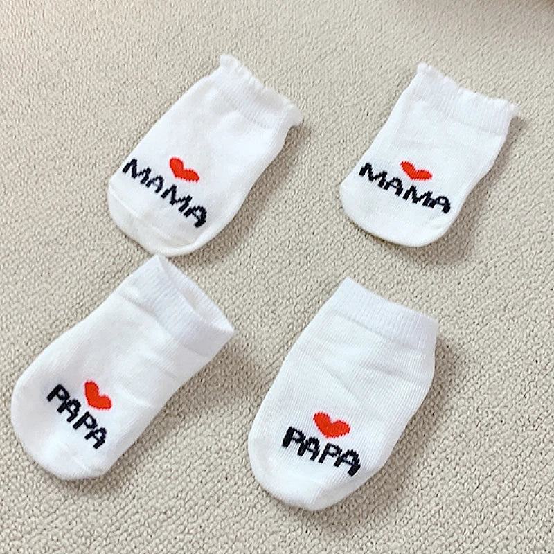 Cute Love MAMA PAPA Cotton Baby Socks