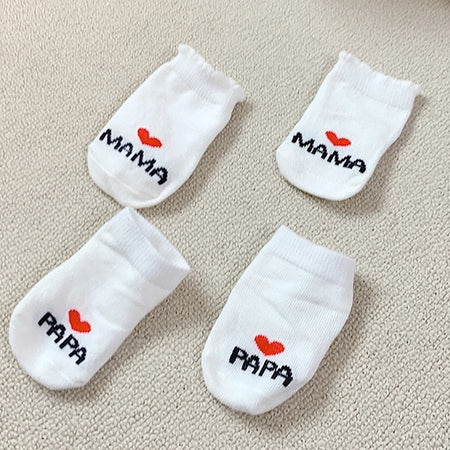Cute Love MAMA PAPA Cotton Baby Socks