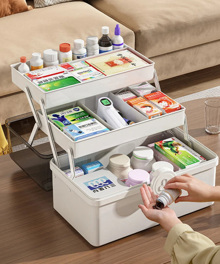 3 Layer Large Capacity Medicine Organizer &ndash; Moisture Shield